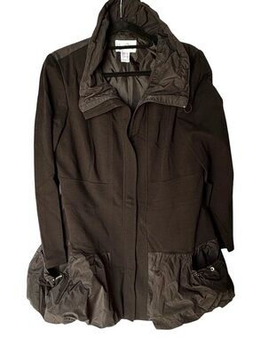 Joseph Ribkoff Black Jacket Womens Size 12 Bubble Hem Avant Garde Designer